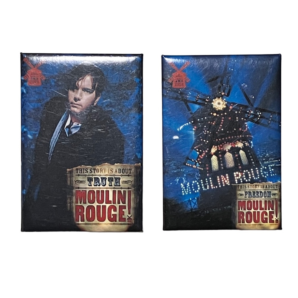 Vintage Moulin Rouge Movie Promotional Buttons Truth & Freedom 2001 Lot of 2